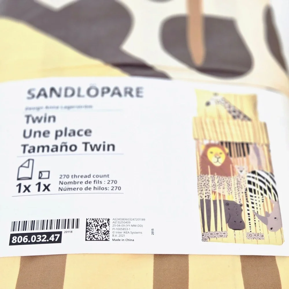 IKEA Sandlöpare Twin‎ Duvet Set & Sandgräsmal Insert Comforter Bundle Kit New